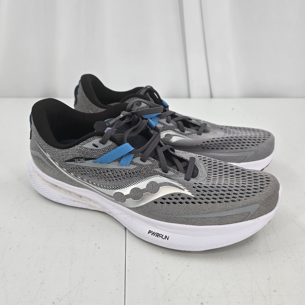 Saucony Men's Ride 15 Running Shoes Gray Alloy Topaz Size 11.5 S20729-15 Sneaker